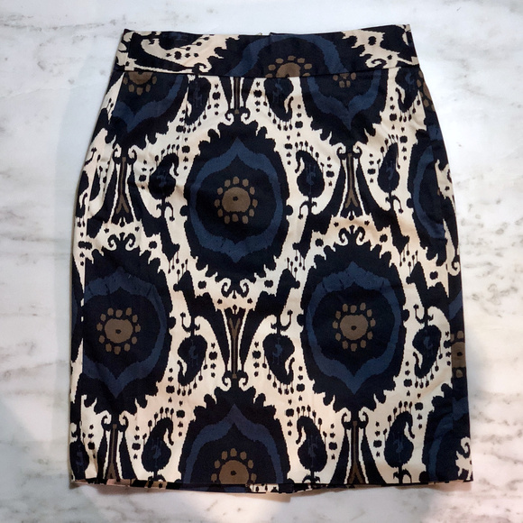 J. Crew Dresses & Skirts - Blue White Medallion Pattern J Crew Skirt